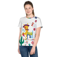 Load image into Gallery viewer, Dolly the Llama Youth, crew neck t-shirt
